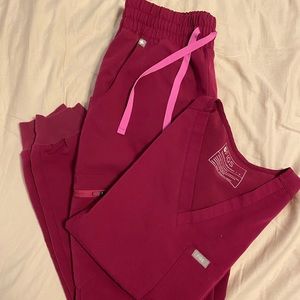 Figs Magenta Set OG high waisted zamoras and Catarina top both size small